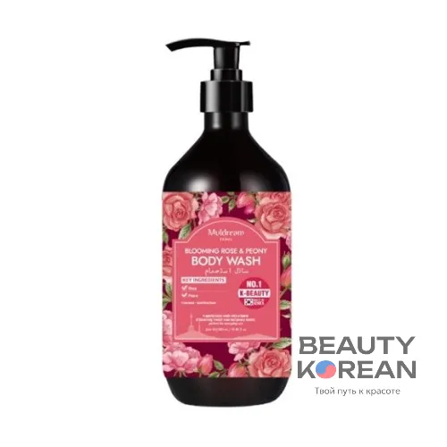 Гель для душа с цветущими розой и пионом, 500мл
